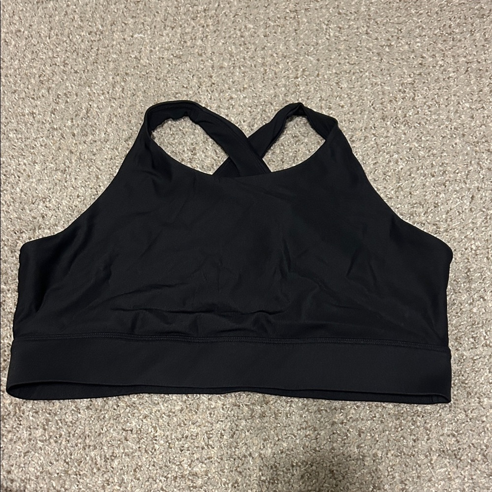 Fabletics Black Crisscross High-Neck Sports Bra